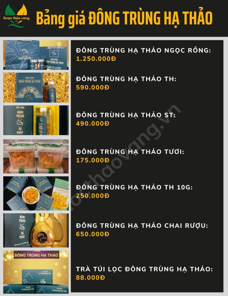 giá của đông trùng hạ thảo